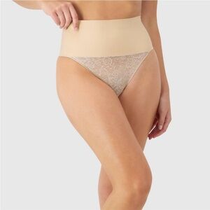 High-Waisted Lace Shapewear Thing - Tan